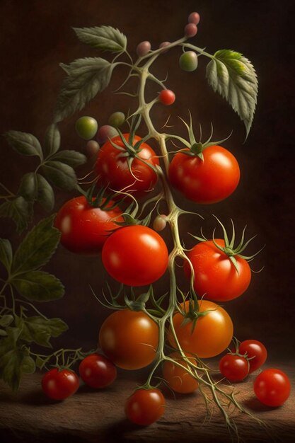 Tomatoes on the vine generative ai