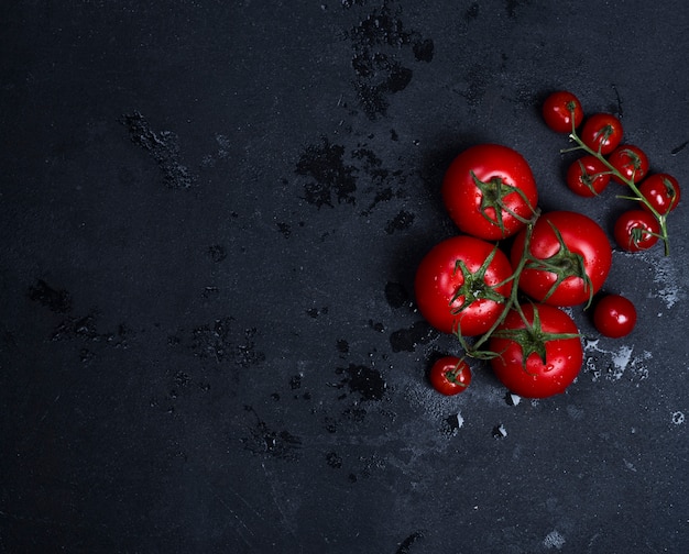 Tomatoes with cooking ingredients