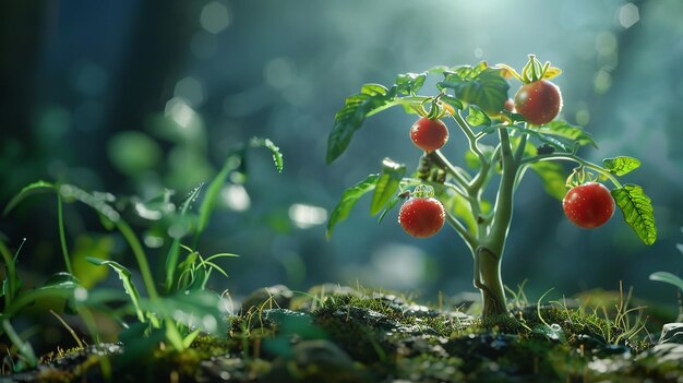 tomatoes with plant