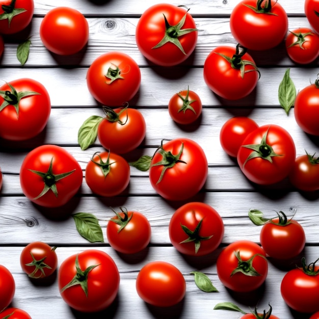 Tomatoes on a wooden table