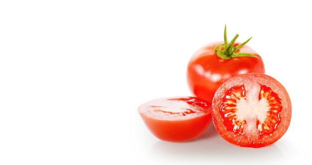 Tomatos  on white background