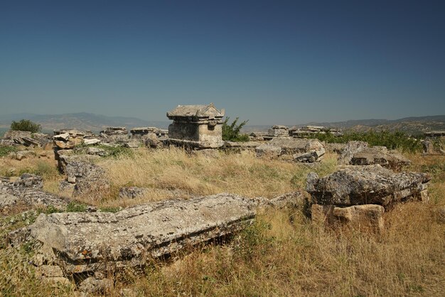 Tombs at Hierapolis Ancient City Pamukkale Denizli Turkiye