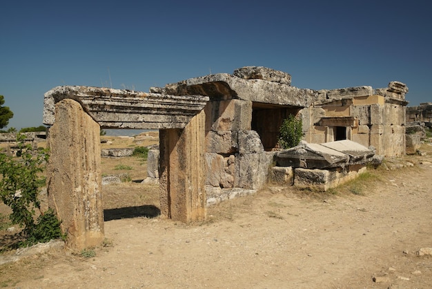 Tombs at Hierapolis Ancient City Pamukkale Denizli Turkiye