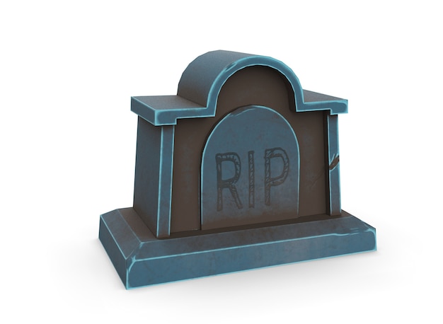 Photo tombstone stylized as a cartoon on the background