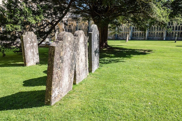 Tombstones at cemetery