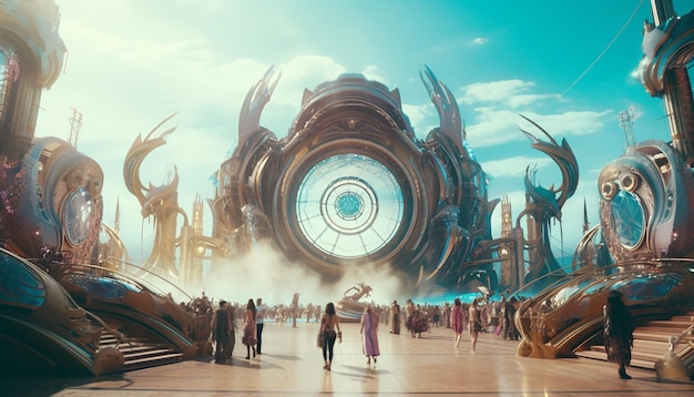 Фото Музыкальный фестиваль tomorrowland на марсианской футуристической сцене