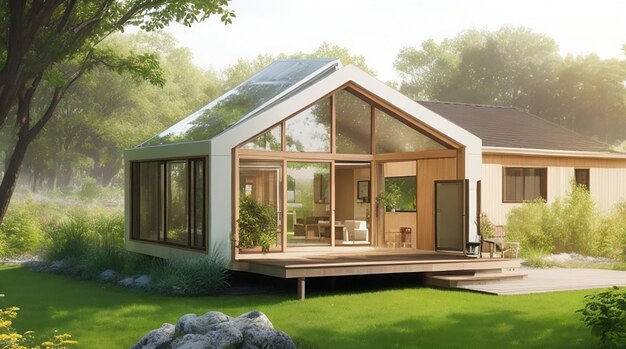 Tomorrows Eco Haven Een visuele odyssee naar het ideale futuristische groene huis