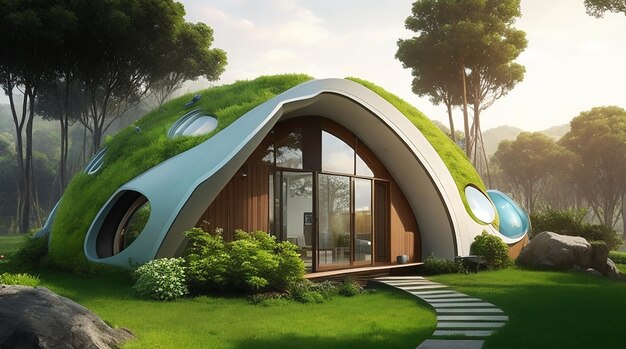 Tomorrows eco haven a visual odyssey into the ideal futuristic green home