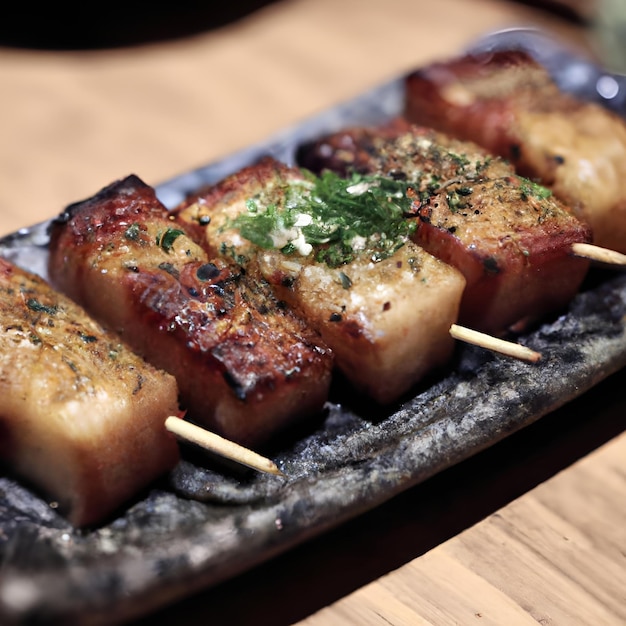 Ton Negima Grilled Pork Belly and Scallion Skewers