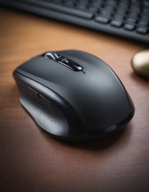 Toned Closeup of a Black Wireless Mouse