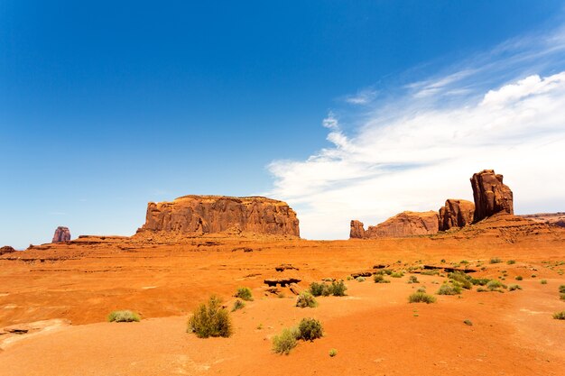 Toneel zandsteenlandschap bij Monument Valley