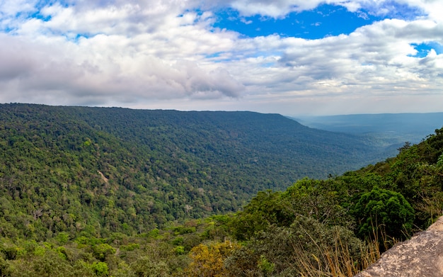 Toneellandschap met bergbos, het Nationale Park van Khao Yai, Thailand