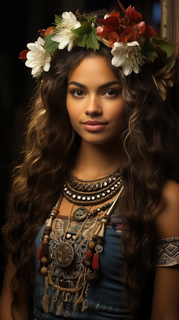아름다운 소녀 20 세 전화 벽지 프로페셔널 사진 생성 Ai Tonga