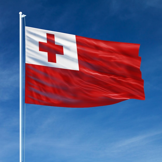 Tonga-vlag op vlaggenmast