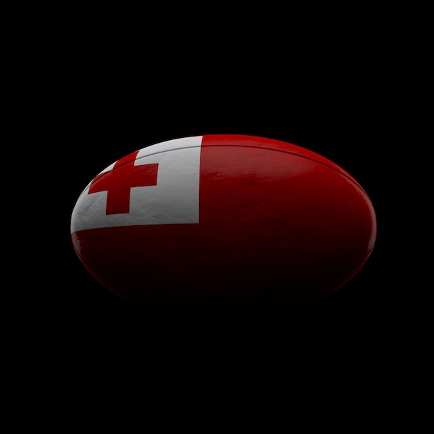 Tonga vlag rugby bal tegen zwarte achtergrond d weergave