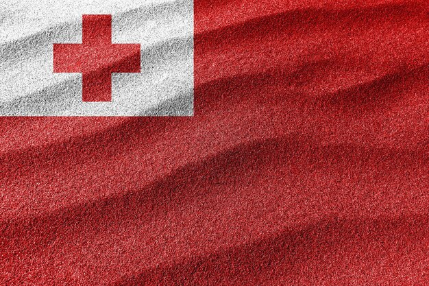 Tonga-zandvlag, nationale vlagzandachtergrond