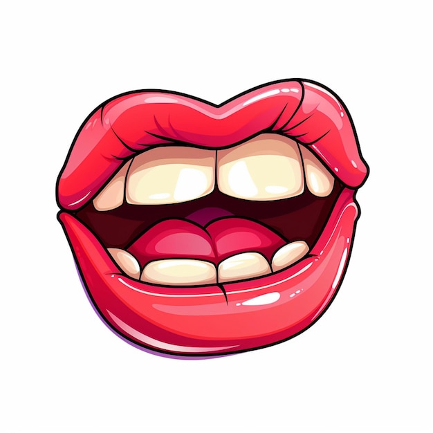 Фото Векторная иллюстрация мультфильма tongue 2d на белом фоне