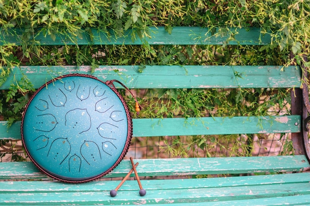 Tongue drum Vadjraghanta or hand pan it is a metal percussion instrument