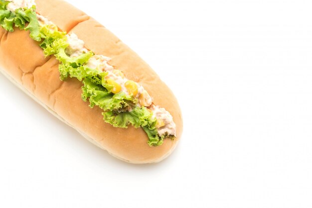 tonijn maïs salade hotdog