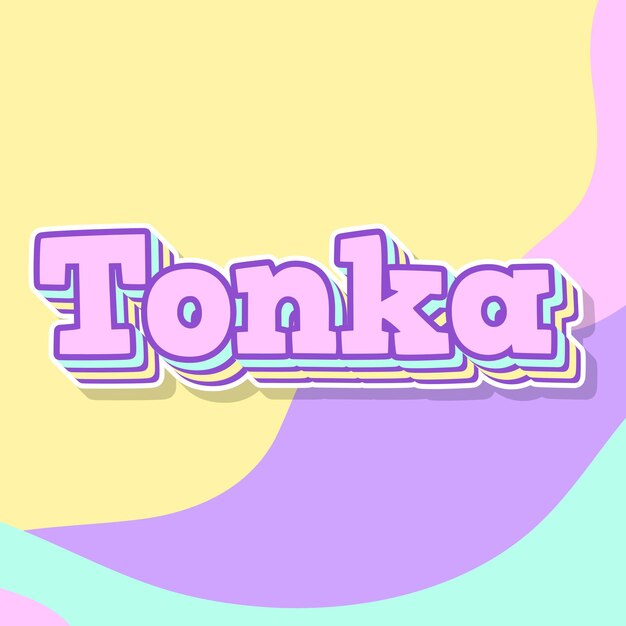 Tonka typography 3d design cute text word cool background photo jpg