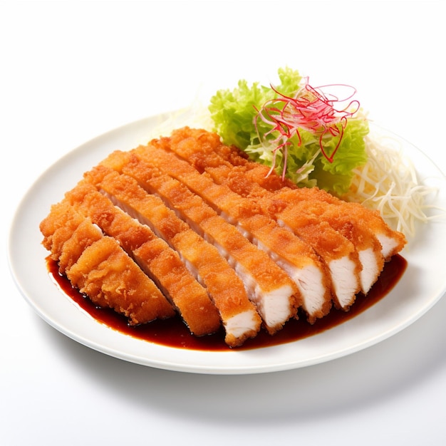 Tonkatsu with white background high quality ultra h