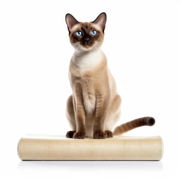 Photo tonkinese cat gymnast balancing