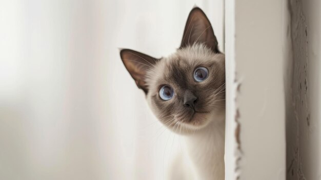 Tonkinese Cat Peeking 4