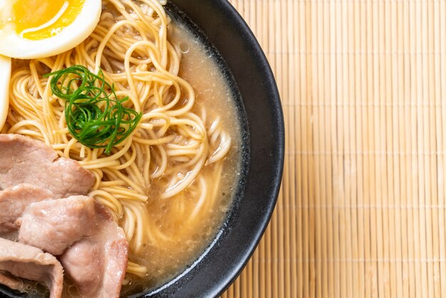 tonkotsu ramen noodles with pork and egg