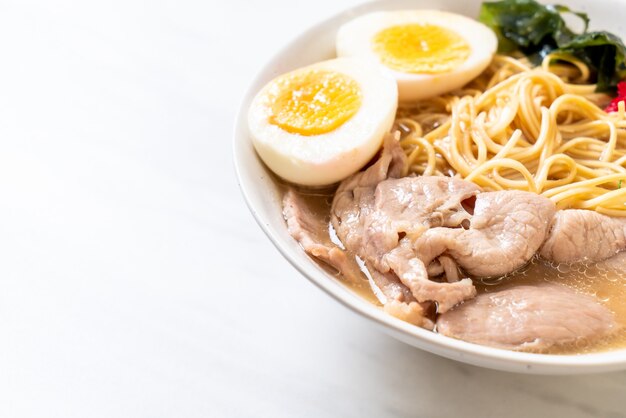 tonkotsu ramen noodles with pork and egg