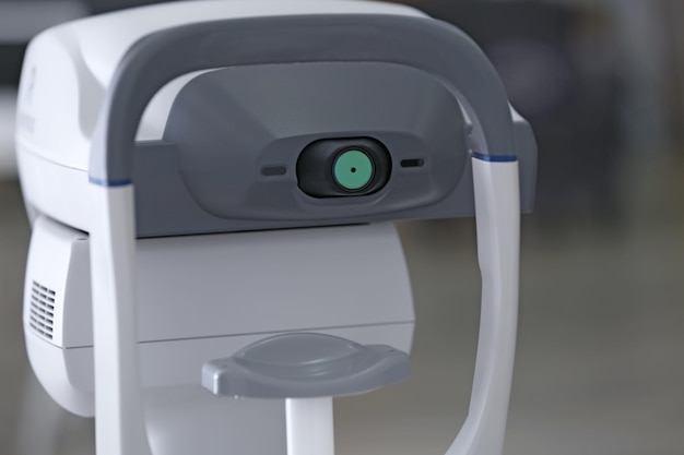 Tonometer in ophthalmologist's office closeup