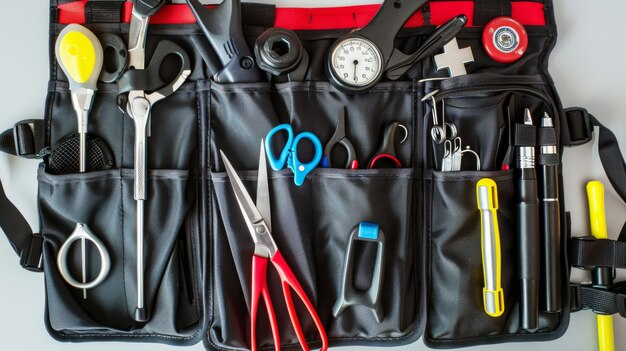 Tool Bag Filled With Various Tools