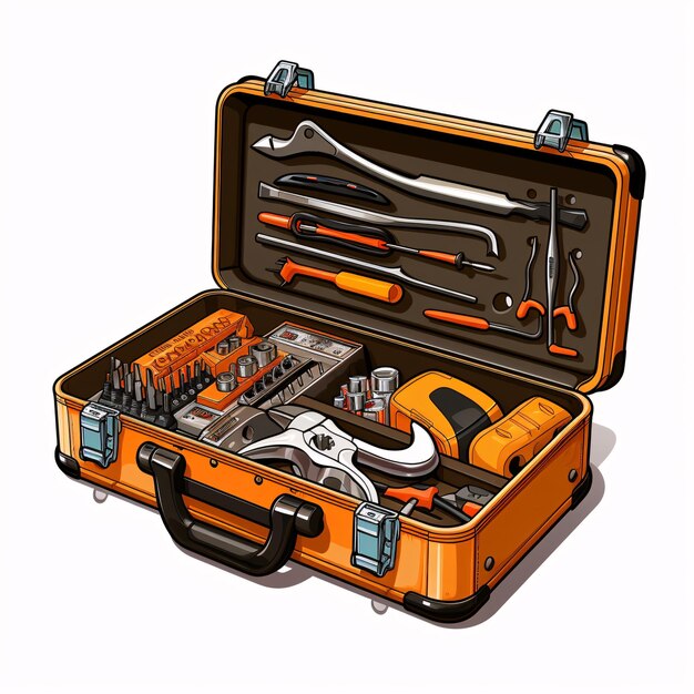 Photo a tool box with tools in it