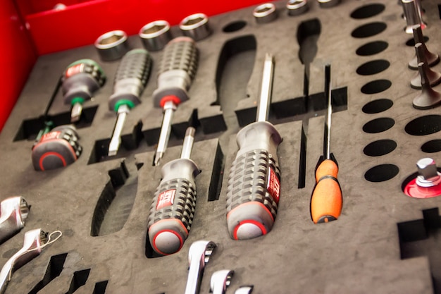 Tool kit with many tools it is a device for the technician.