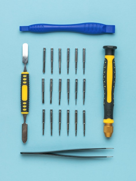 Photo a tool for repairing mobile devices and laptops. accessories for repair.