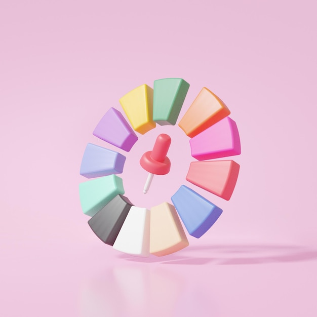 Tool suck color icon use in design floating on pink background Minimal cartoon cute smooth 3d illustration rendering