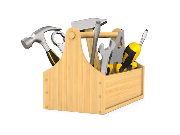 Toolbox on white background. Isolated 3D illustration