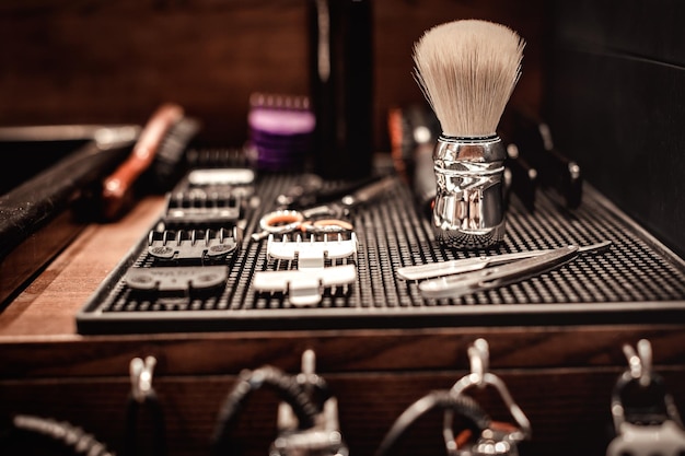 Foto strumenti del negozio di barbiere