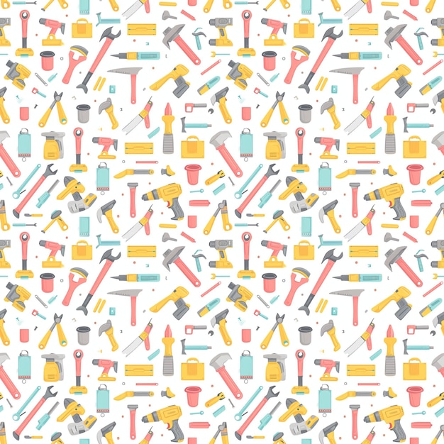 Photo tools and equipment seamless pattern gift wrapping background labor day