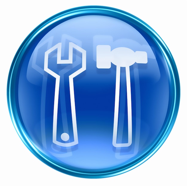 Tools icon blue isolated on white