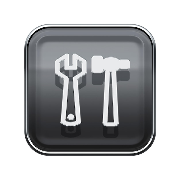 Tools icon glossy grey