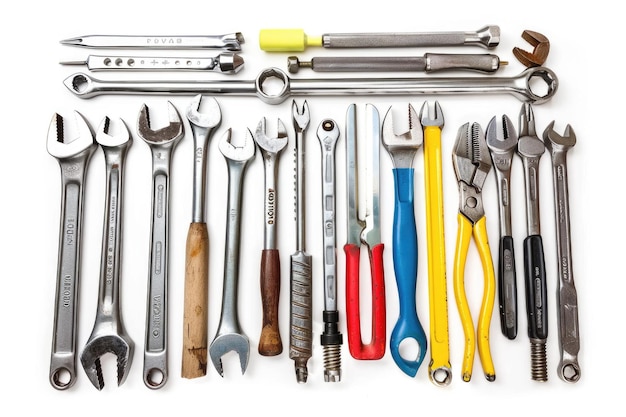 Tools isolated against a white background