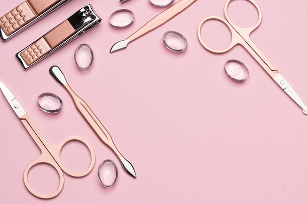 Tools of a manicure set