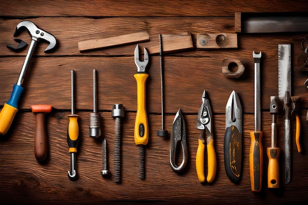 Фото Инструменты на деревянном столе