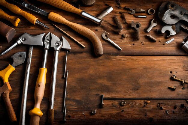 Tools on the wooden table