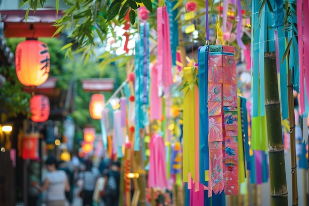 Toon de traditie van een Japanse Tanabata fe generatieve ai