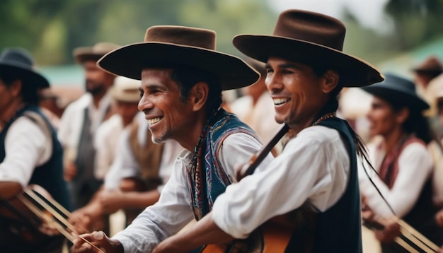 Toon de vreugde en het ritme van de traditionele Colombiaanse gaita-muziek op een Gaiteros-festival