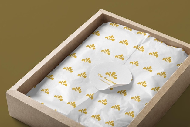 Toon uw verpakkingsontwerp met een realistisch model van een doos van hoge kwaliteit voor een professioneel geschenk
