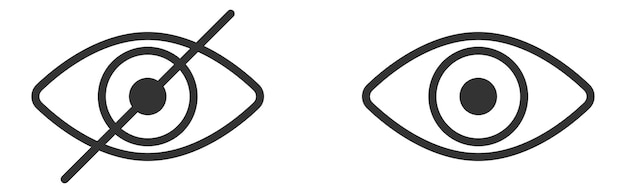 Toon wachtwoord icoon oog symbool Vector visie verbergen van horloge icoon Geheime weergave webontwerp element
