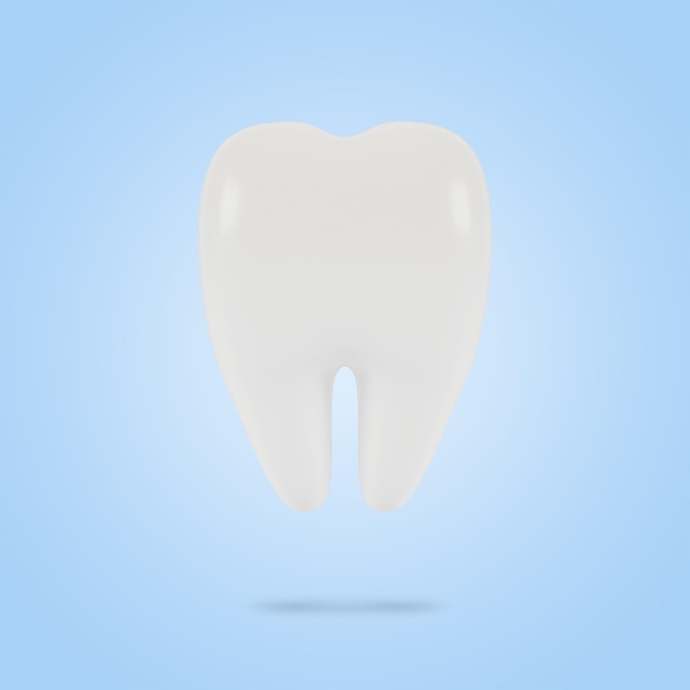 Tooth. The concept of dental examination of teeth, dental health and hygiene. 3D illustration.