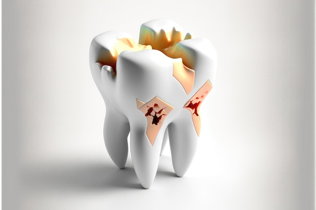 Tooth decay Mouth and teeth health concept Various dental diseases Design for dental clinic